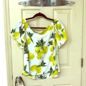 Off the shoulder lemon top